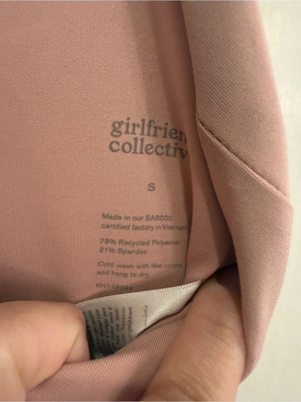 Girlfriend Collective Topanga Bra, light pink